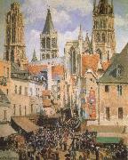 Camille Pissarro, The Old Market-Place in Rouen and the Rue de I-Epicerie